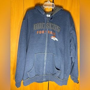 Denver Broncos Sherpa Lined Zip Up Sweater size XL